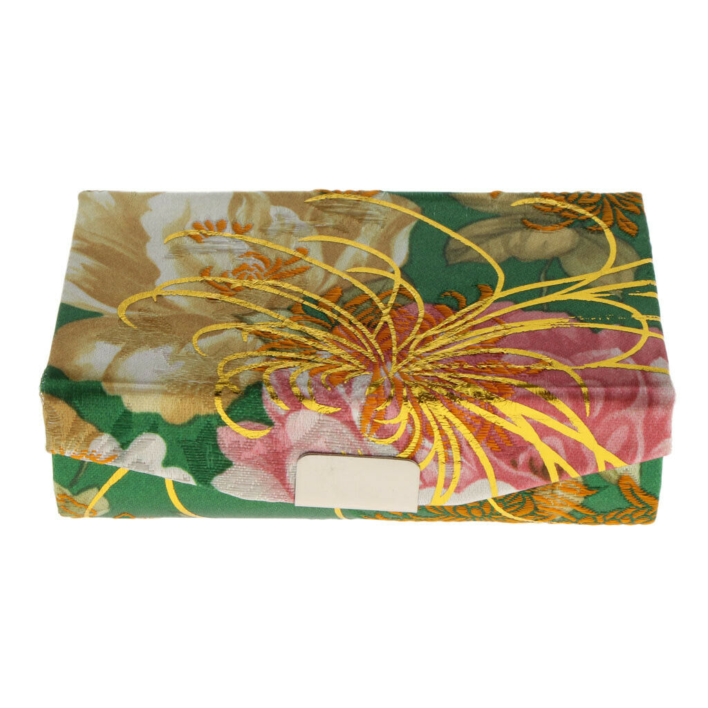 Brocade Lipstick Lip Gloss Case Carry Storage Box Lip Balm Holder w/ Mirror #W