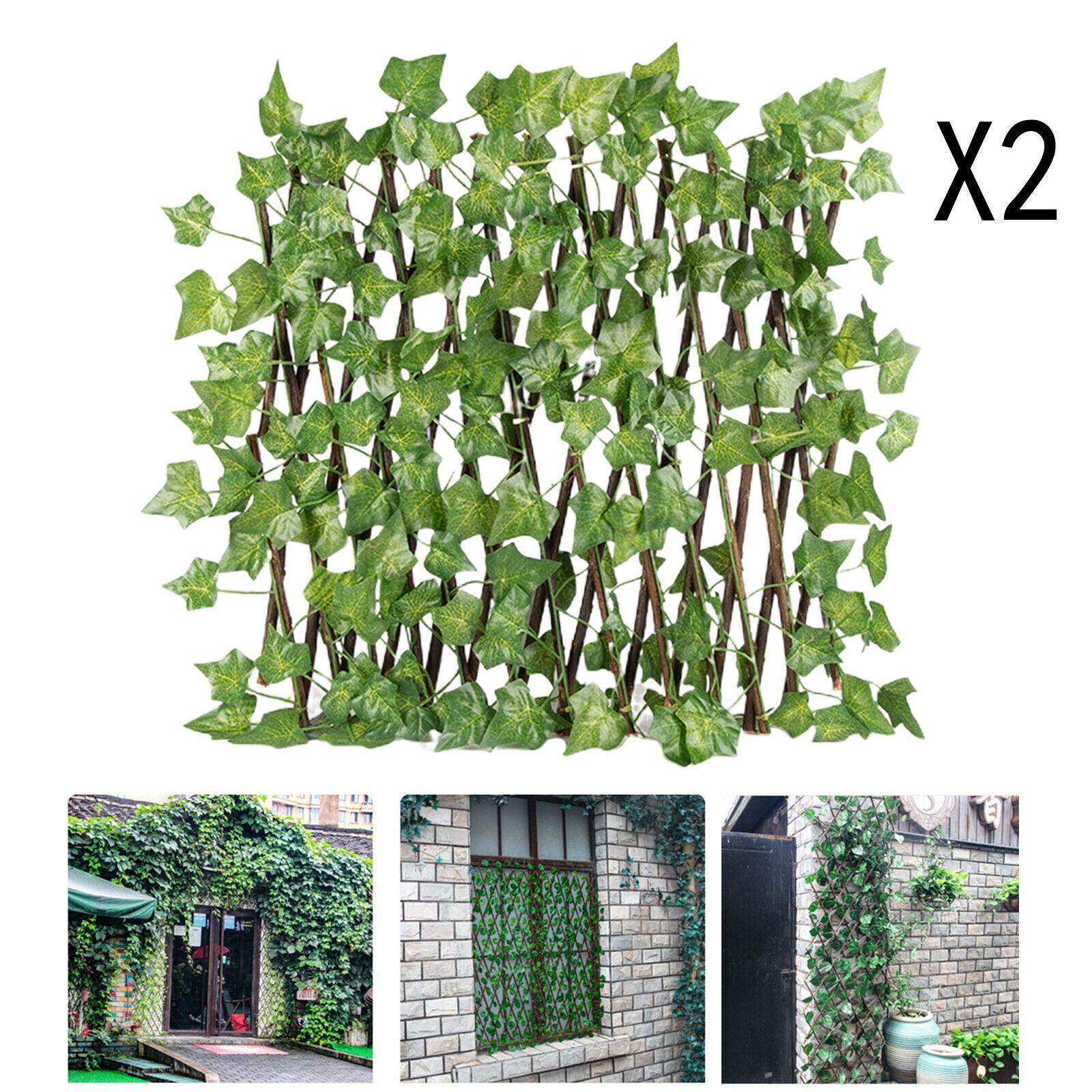 2pcs Retractable Garden Fence Trellis Privacy Screen Garden Yard Decor