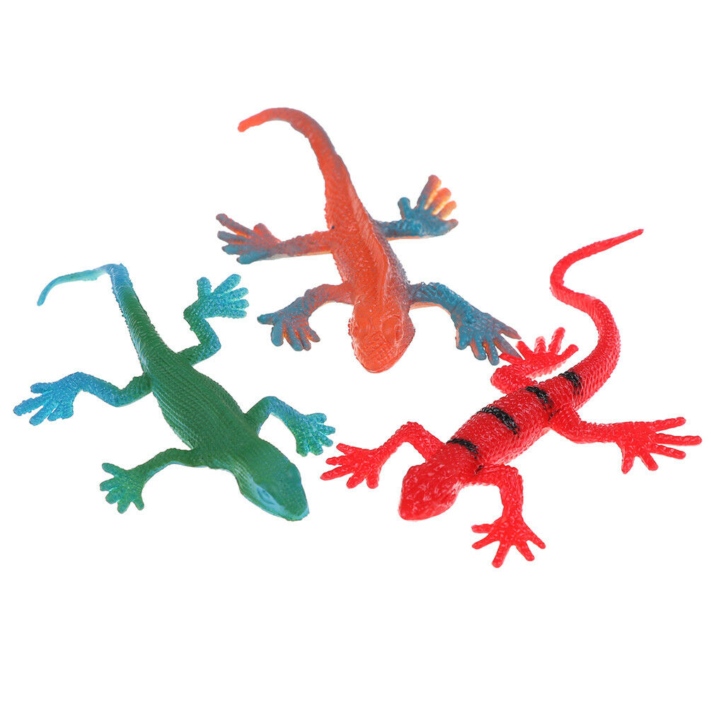 12Pcs/set small plastic lizard gecko reptiles gigures kids party bag fill.l8