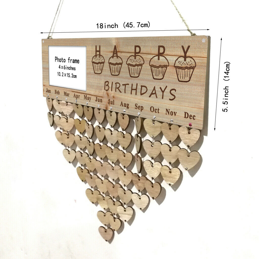 Wooden Family Friends *[Birthday Reminder!] Tracker! Wall Plaque Sign F