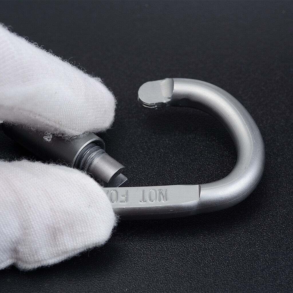 3pcs Tin Alloy D Type Carabiner Keychain Buckle Screw Locking