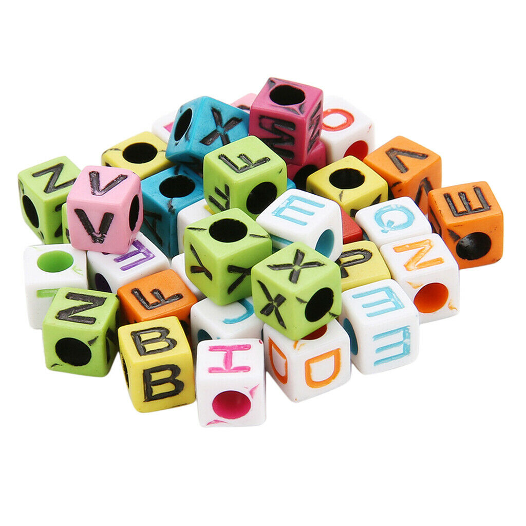 200x Acrylic Alphabet Letter Spacer Beads Charms for DIY Jewelry Making Tool