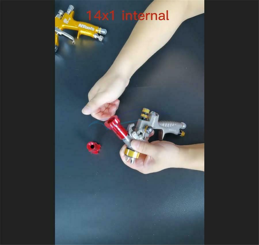 For PPS Spraygun Adapter Red Aluminum Spray Gun Disposable Pot Adapter Connector