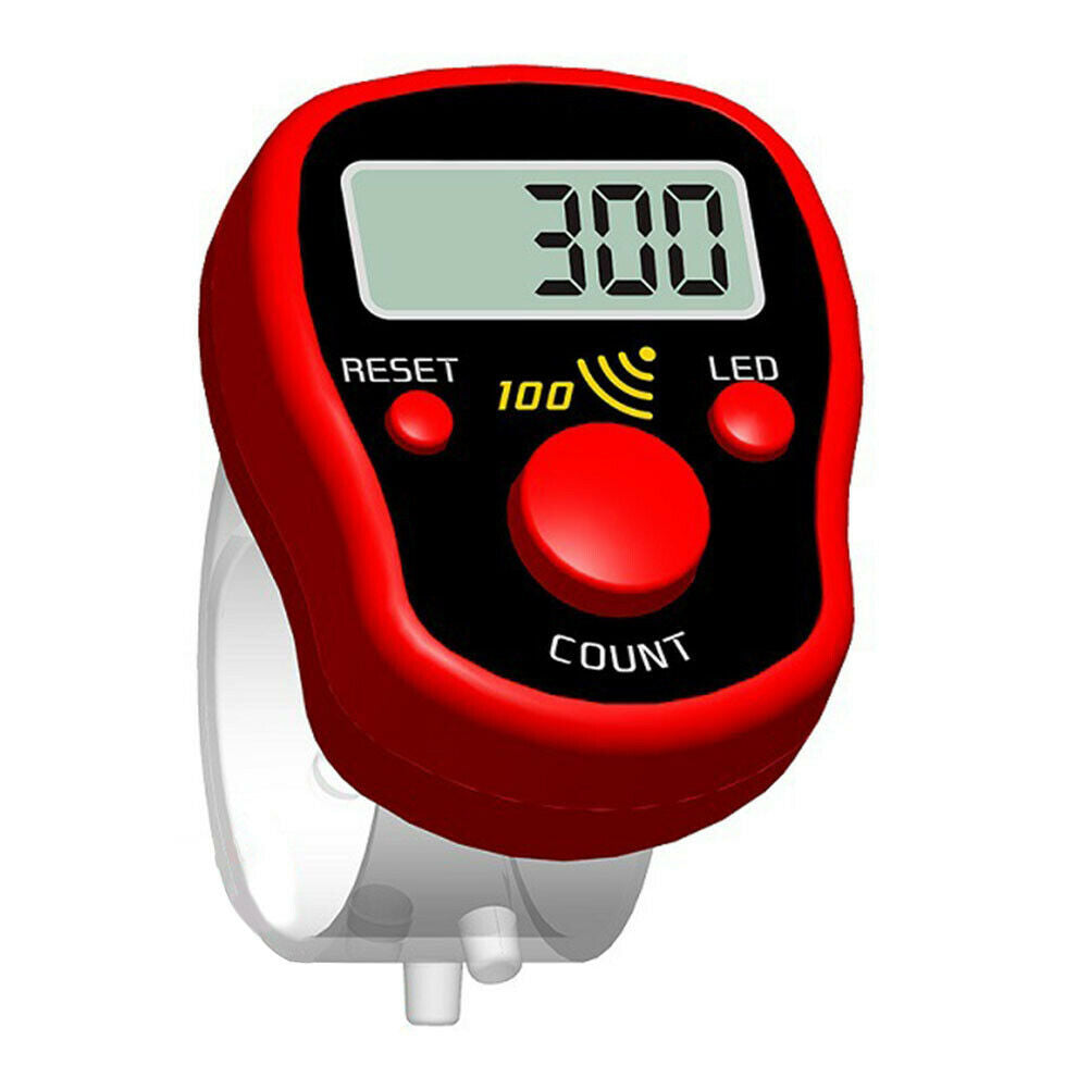 LED Electronic Handheld Counter Clicker Finger Ring Golf Digit Stitch Marker