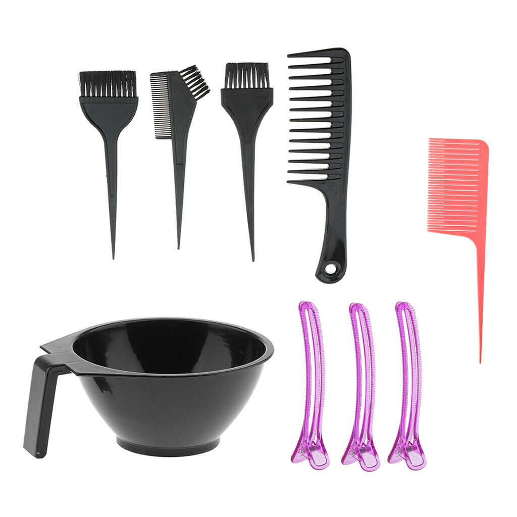 Hairdressing Hair Color Bowl Brush Comb Hair Clips Highlighting Tools Kits