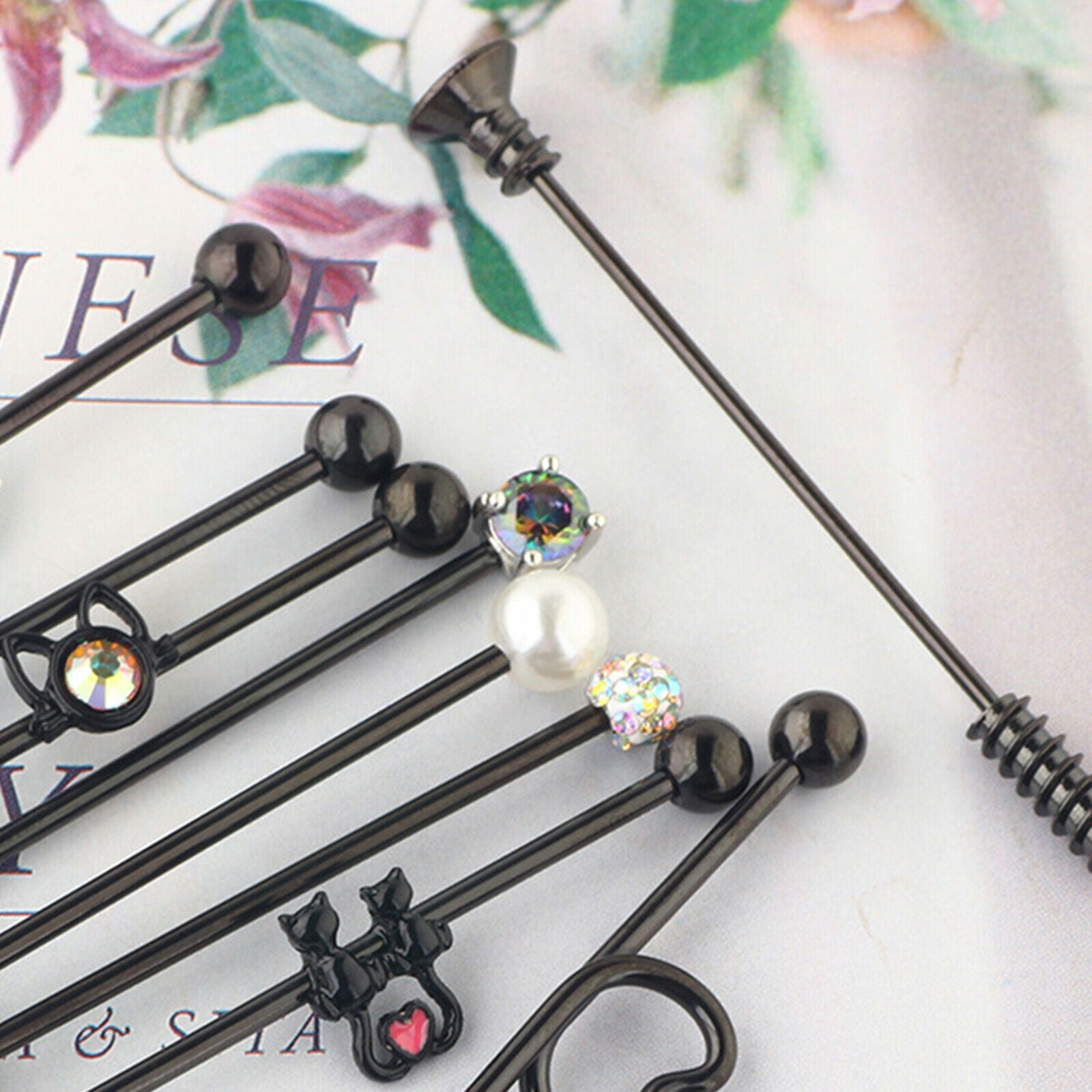 Industrial Barbell Earrings Nonallergenic Lip Rings Labret for Women Men