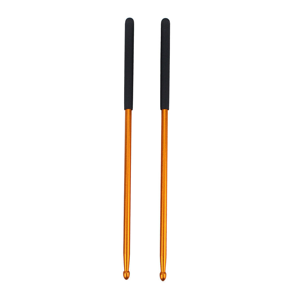 1 Pair 5A Metal Drum Stick for Jazz Drum and Dumb Drum Pad Practicing Golden