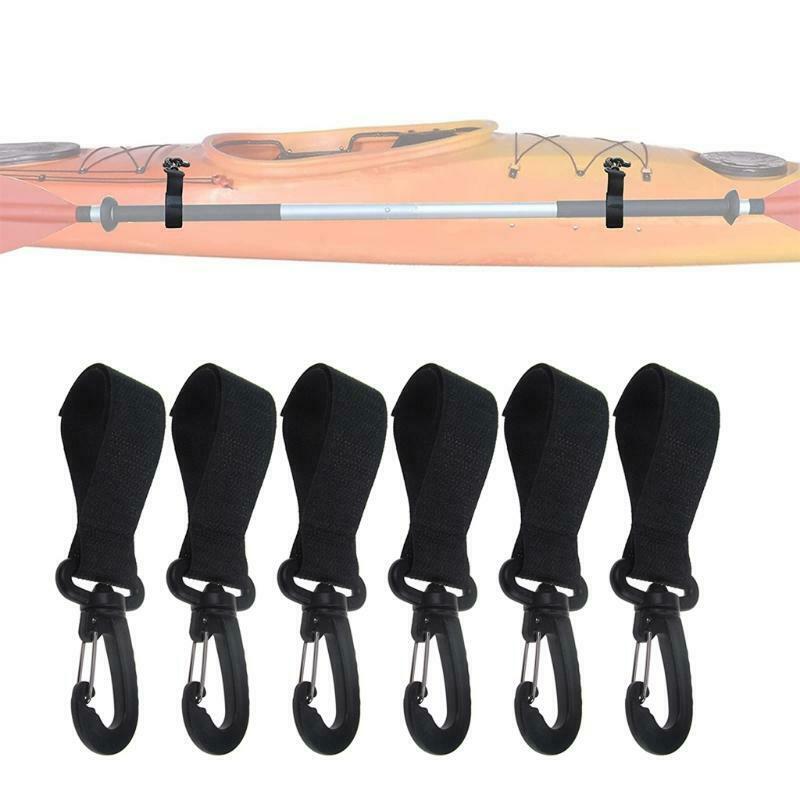 6PCS Kayak Paddle Keeper Oar Webbing Strap Holder Snap Clip For Paddleboard