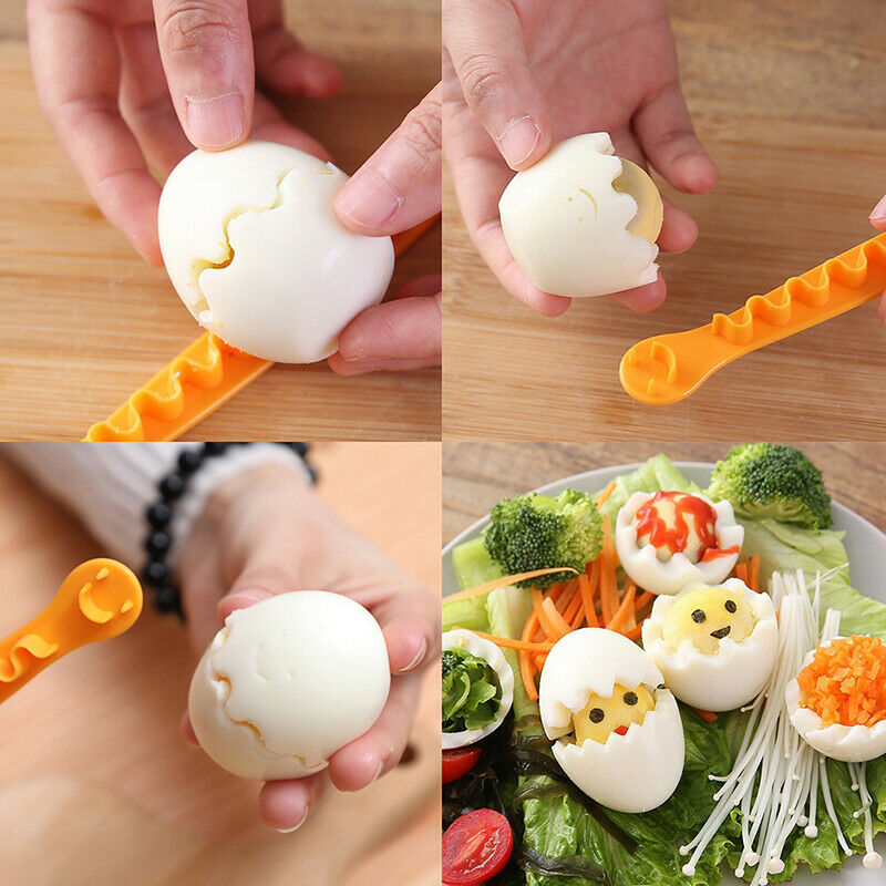 2 Pcs Fancy Cut Eggs Cooked Eggs Cutter Household Boiled Eggs Creative To.l8