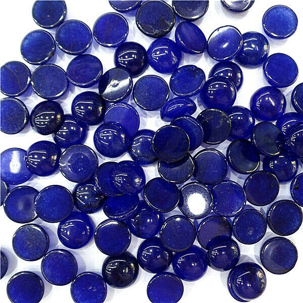 100Pcs 12mm Wholesale Deep Blue Malay Jade Round Cab Cabochon Accessories HH7084