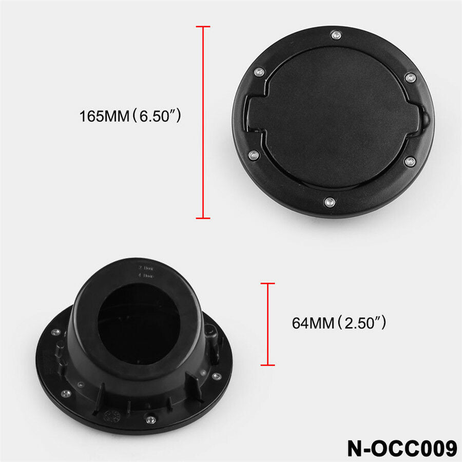 1pc Black Car Fuel Filler Door Cover Gas Tank Cap For Jeep Wrangler JK Unlimited