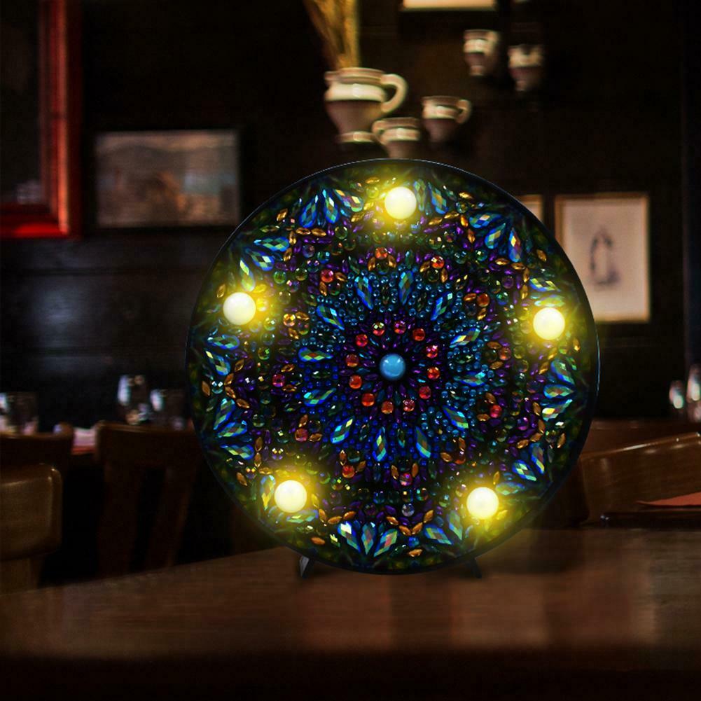 DIY Mandala Diamond Painting Light Embroidery Full Special Drill LED Lamp @