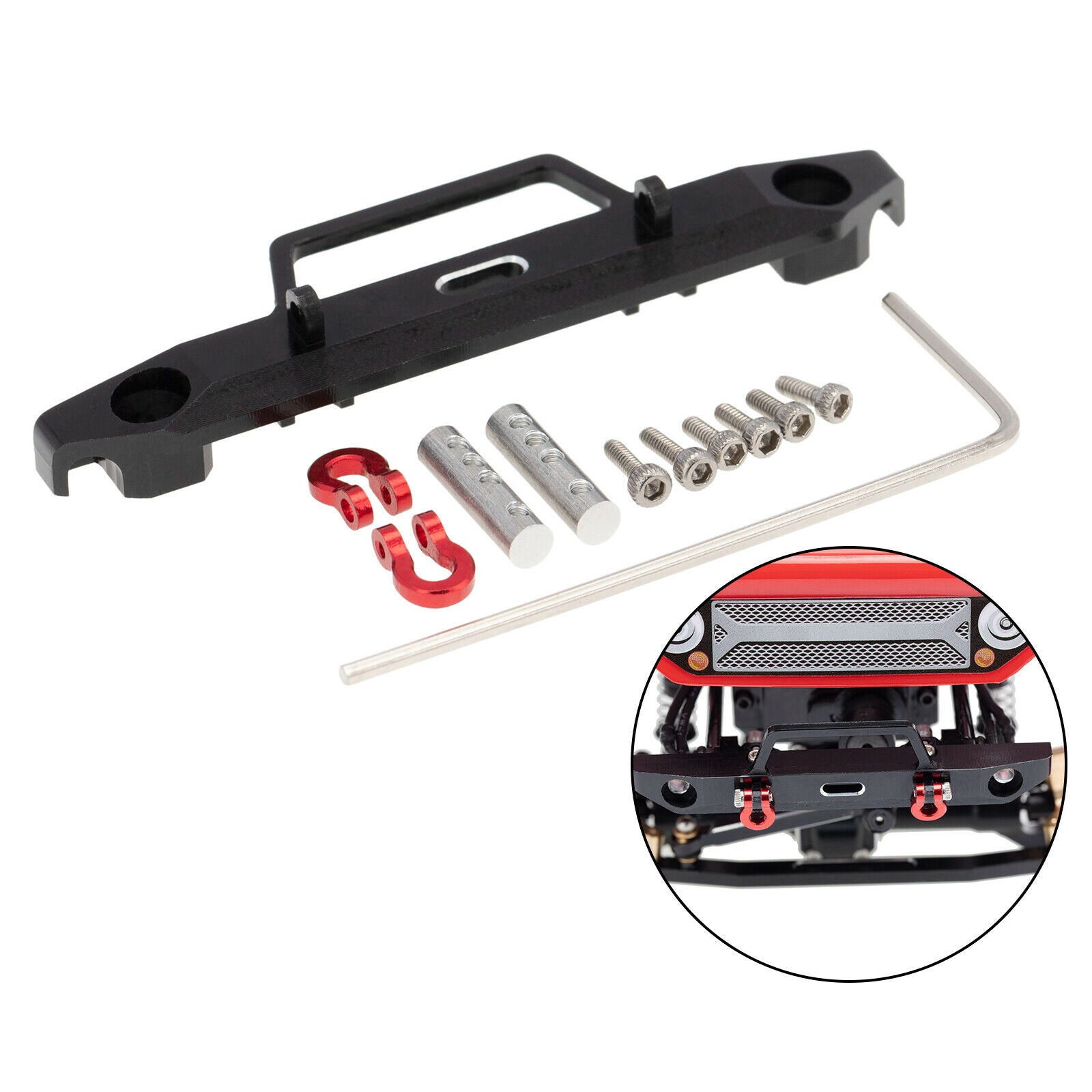 Aluminum Alloy Front Bumper for Axial SCX24 AX90081 90081 1/24 RC Vehilce
