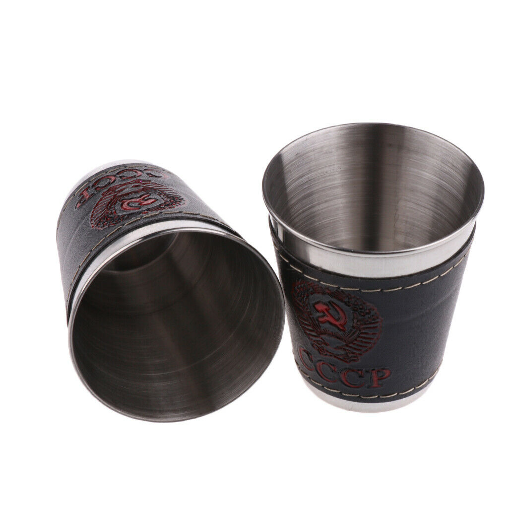 2pcs Wine Glass Stainless Steel Wine Cup Steel