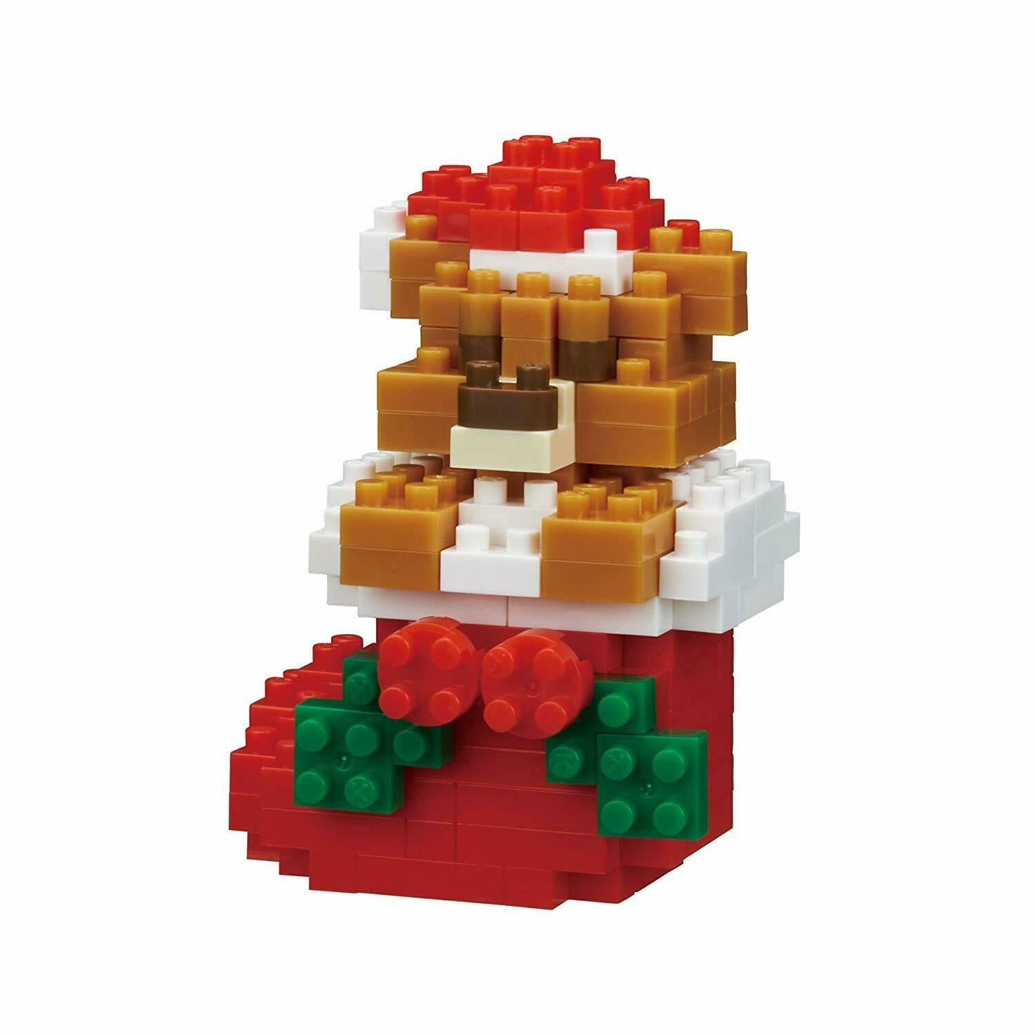 NBC235 Nanoblock Christmas Teddy Bear Christmas Stocking Building Blocks 150pcs