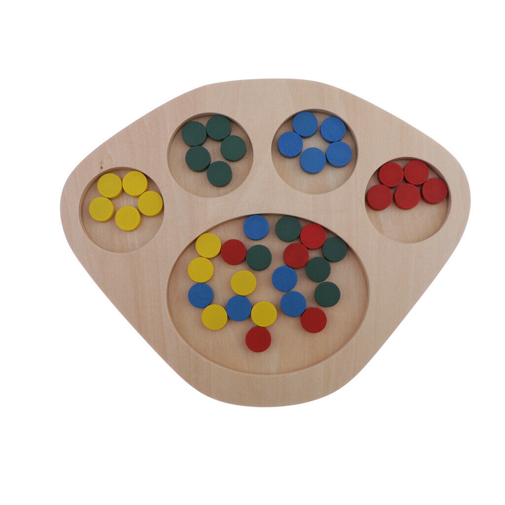 Kids Wooden Baby Learn Color Matching Educational Toys Puzzle Montessori