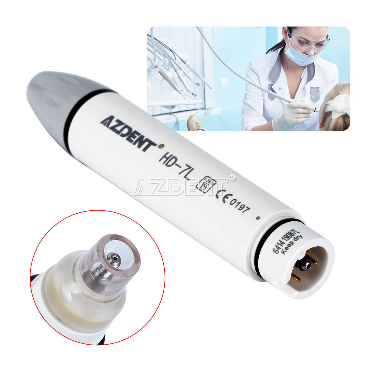 5 X AZDENT Dental LED Ultrasonic Piezo Scaler Handpiece fit SATELEC & DTE Scaler
