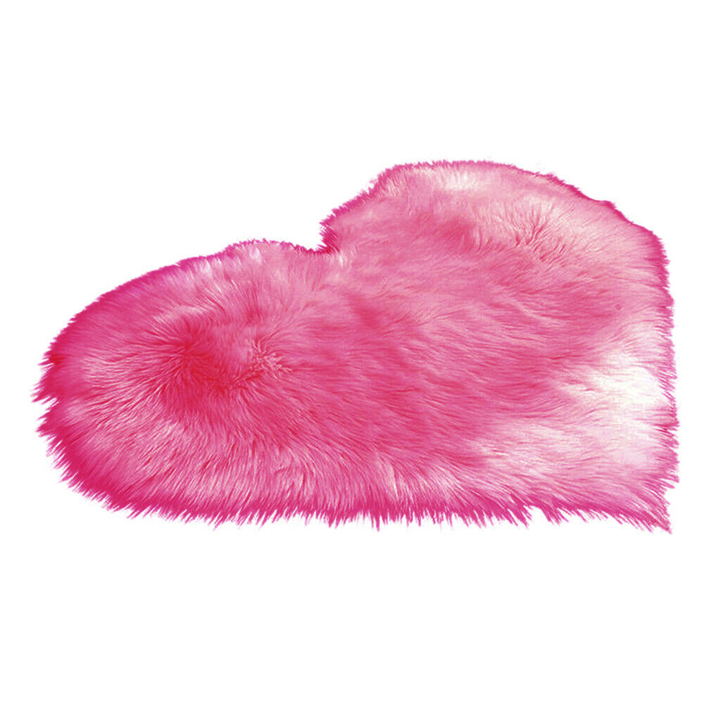 Artificial Wool Area Carpet Plush Floor Mat Sofa Car Seat Pad 15x19inch Pink