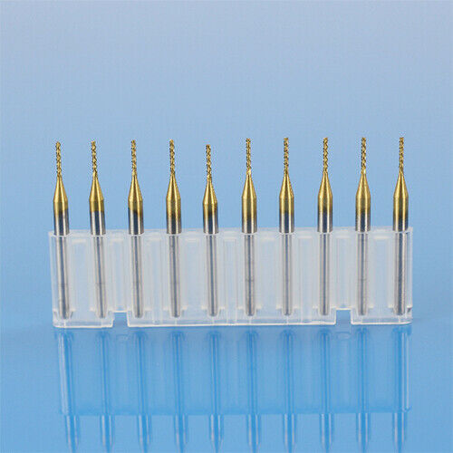 10pcs 3.175mm Titanium Coated PCB Carbide Milling Cutter CNC Router Bit 2.0mm