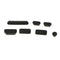 14Pcs USB HDMI Audio Port Dustproof Plug Cover Stopper for  PC black