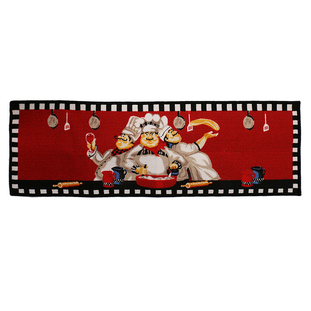 Chef Kitchen Area Rug Anti-Skid Living Bedroom Floor Mat Carpet 40 x 120CM