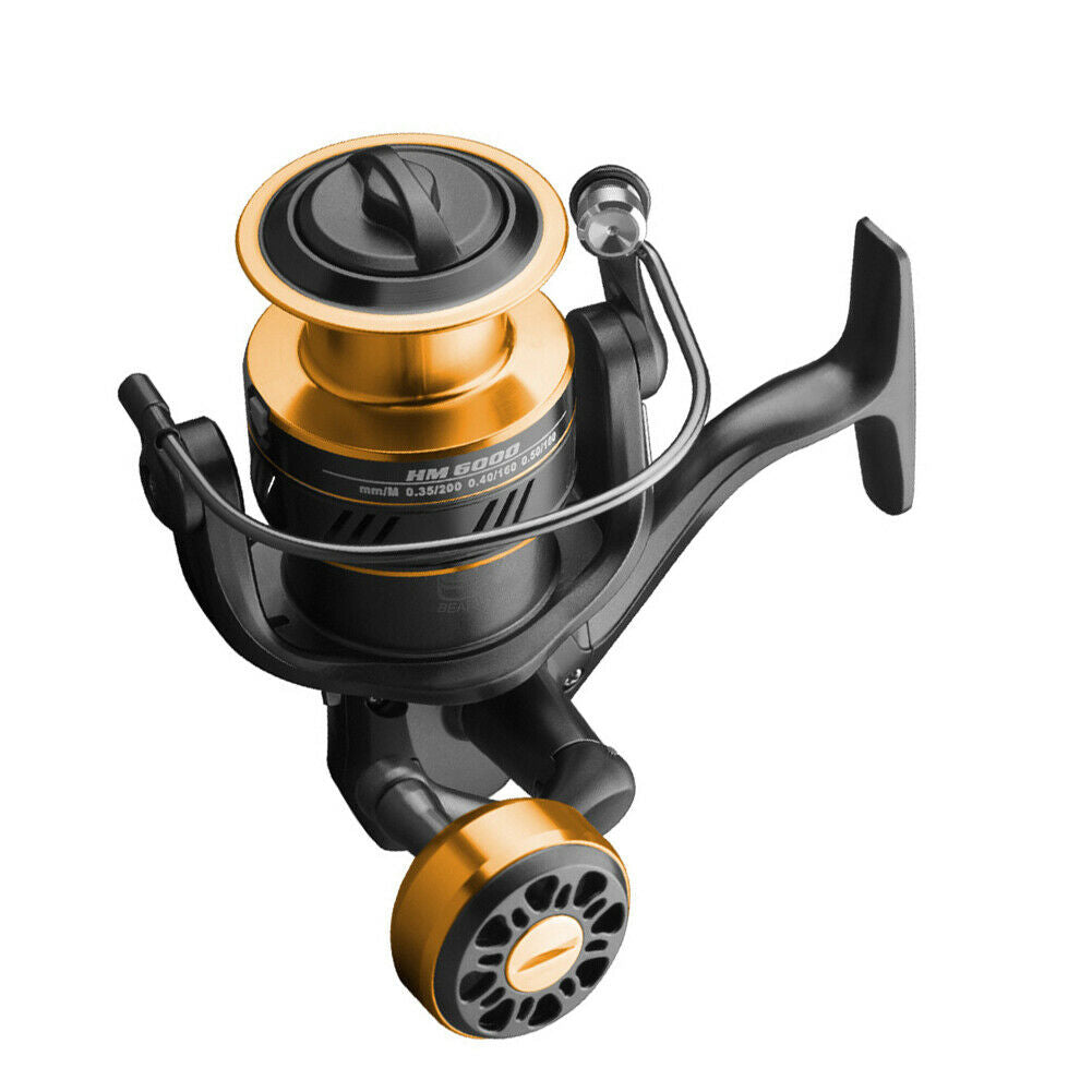 Metal Spool Fishing Reel Handle Spinning 10kg Max Drag Line Wheel (HM1000)
