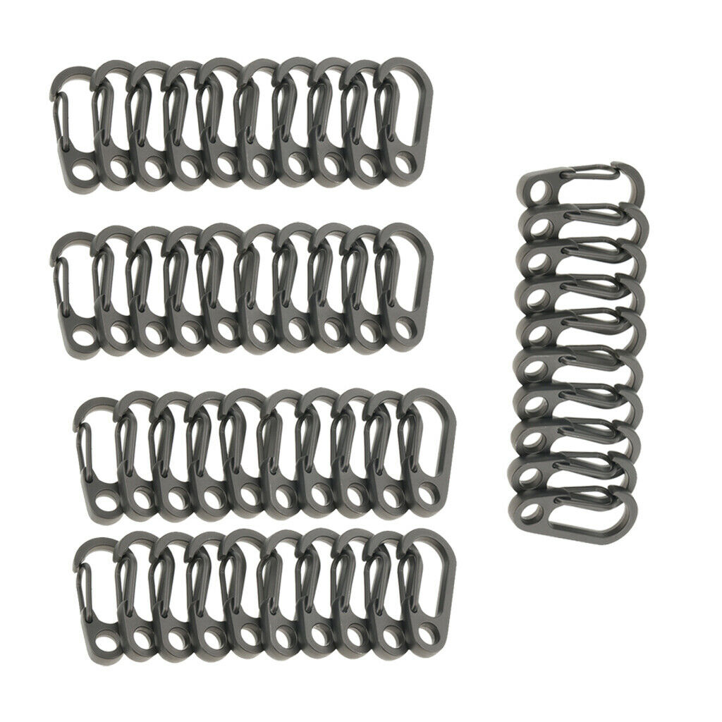 50x Alloy Key Buckle Snap Spring Clip Hook Carabiner Keychain Keyring