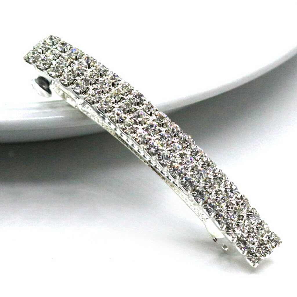 Automatic French Barrette Crystal Hair Barrette Hairpin Ponytail Holder Clip