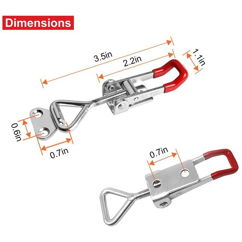 8Pack Pull Latch Clamp Latch 360Lbs Capacity Adjustable  Release D Latch for DW7