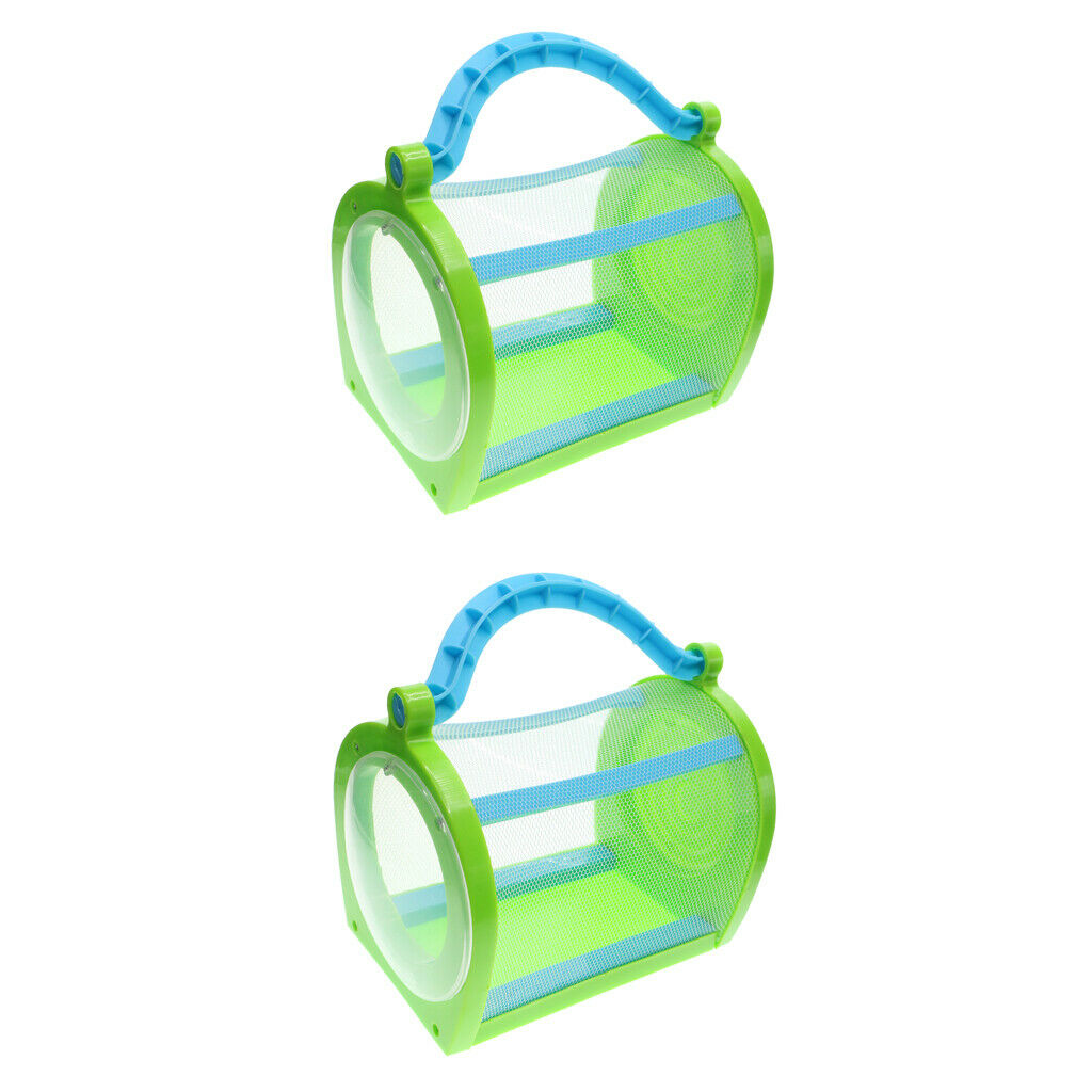 2x Insect Net Box Grasshopper Stick Butterfly Cylindrical Pop-up Cage Habitat