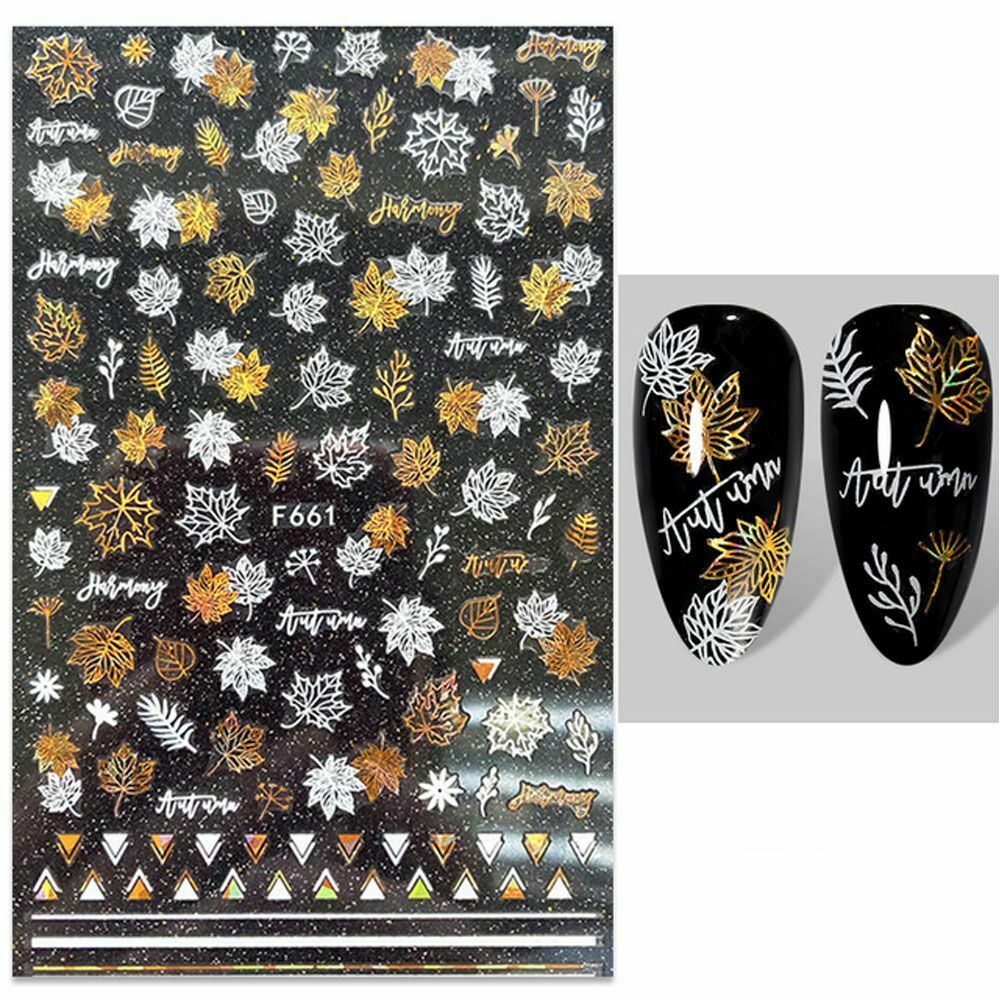 Accessories Fashion Various Decoration Maple Leaves Self Adhesive Nail Stickers