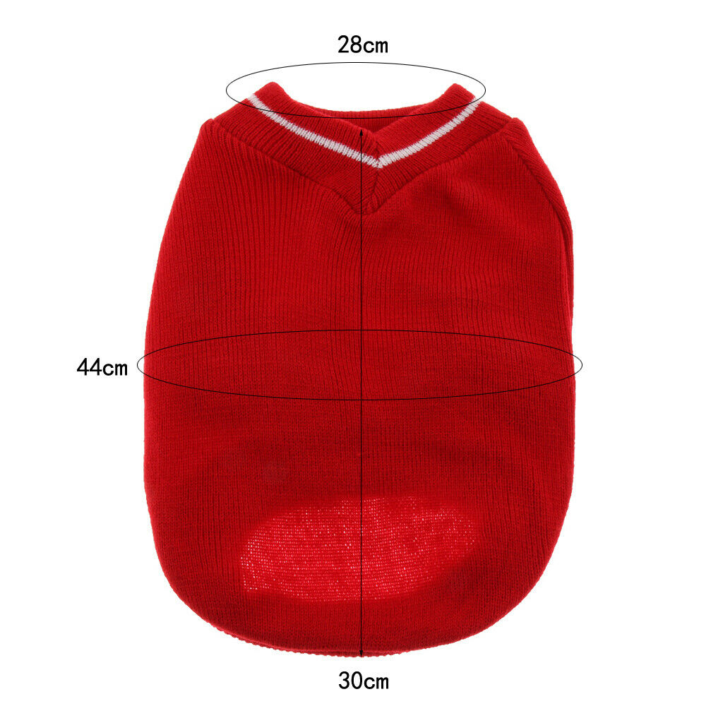Pet Dog Knitted Sweater Winter Warm Puppy Clothes Dog Costume Red M