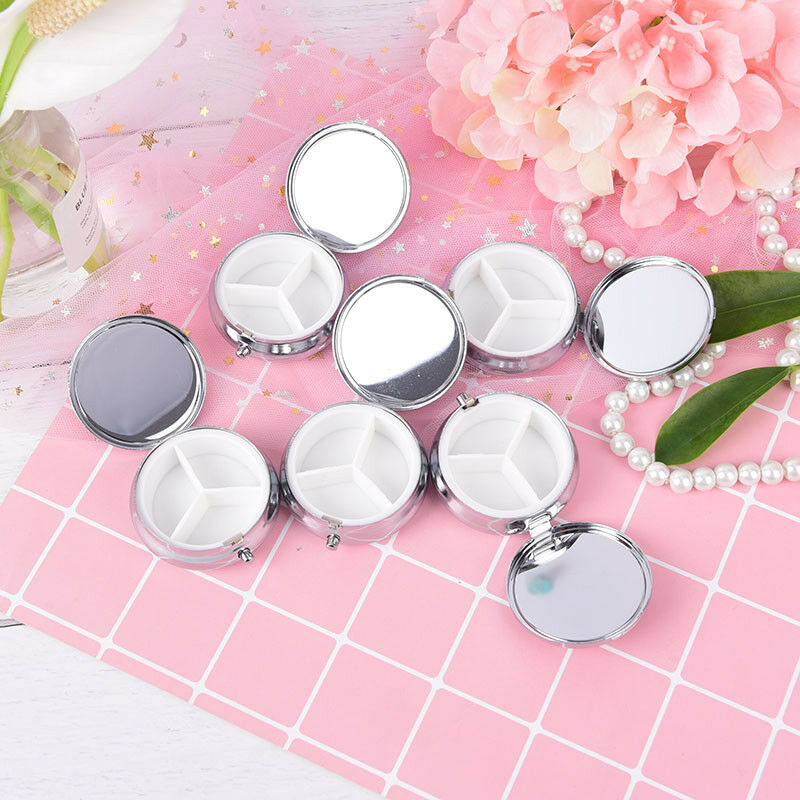 1Pc tower metal pill case medicine organizer pill box makeup storage conta.l8