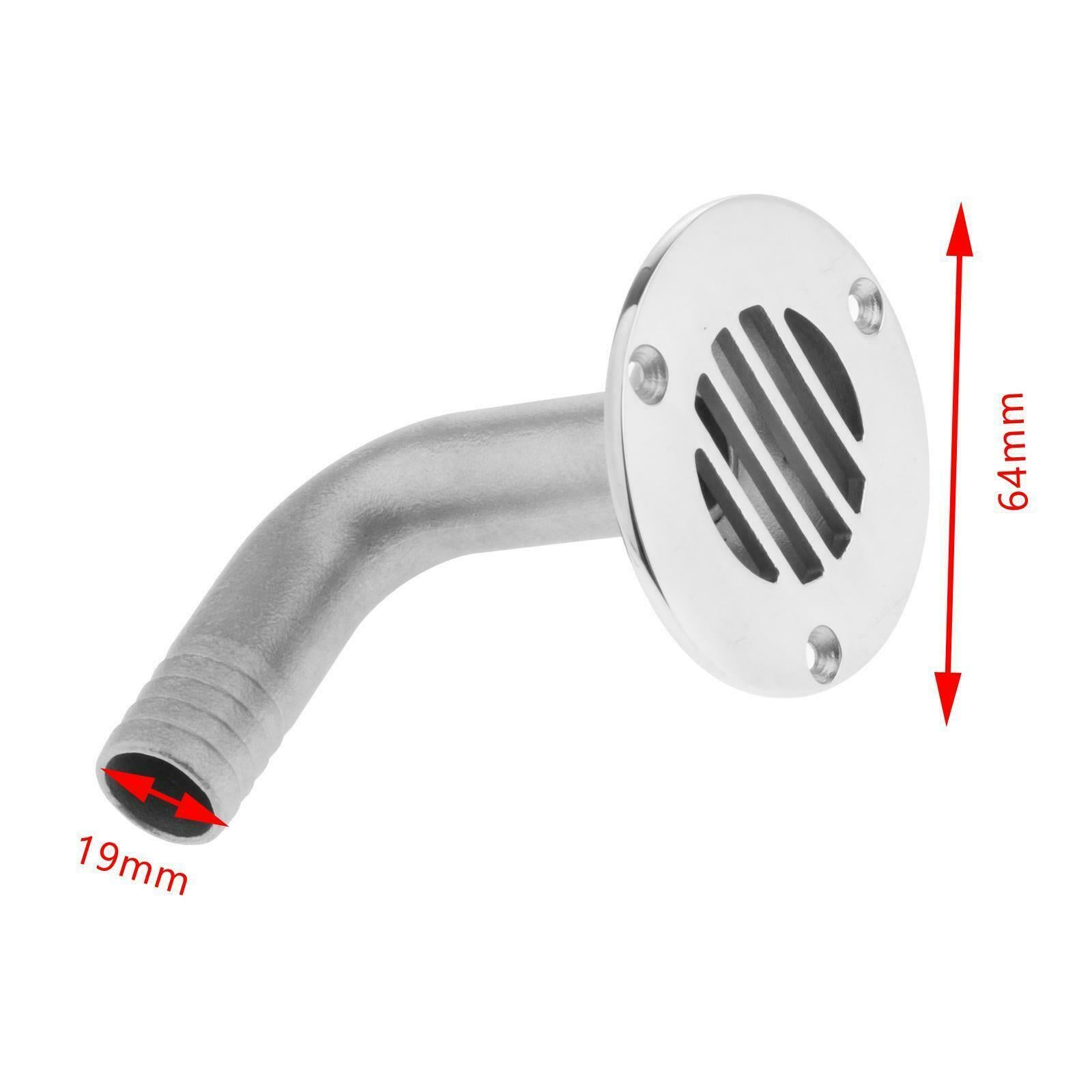 Marine Grade Stainless Steel Deck Floor Drain 90 Deg Boat Ship 3/4Inches