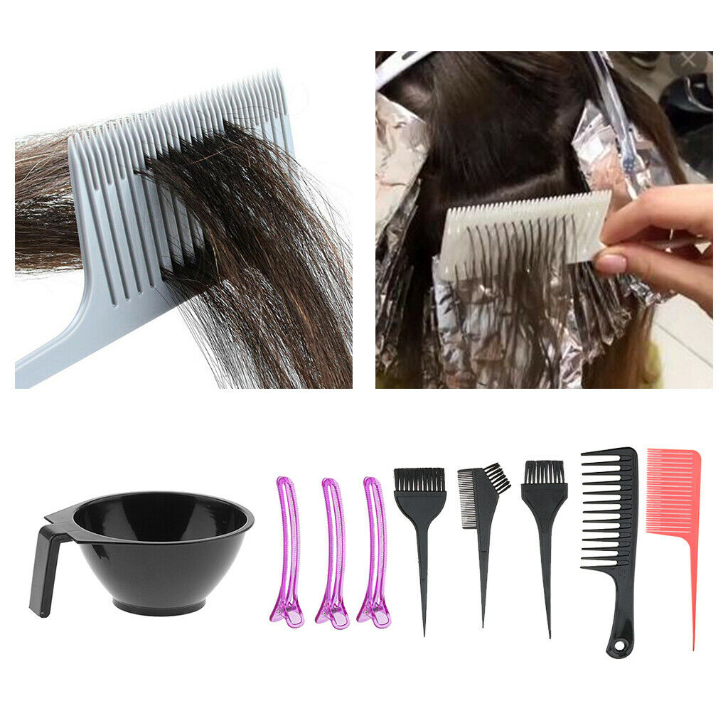Salon Hair Color Tool Bowl Brush Comb Hairclip Barbers Shop Tools Kits