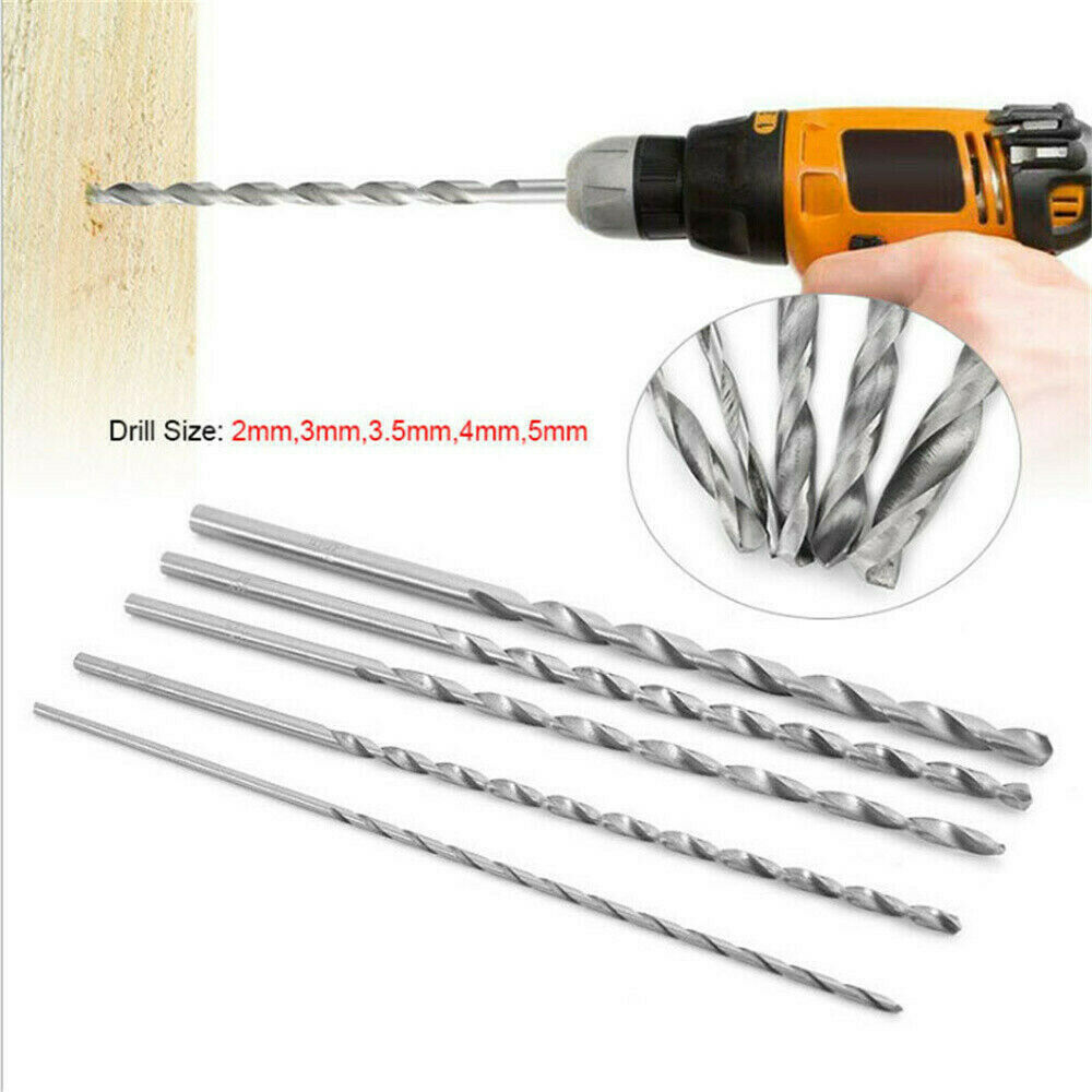 5Pcs 16CM Extra Long High Speed Steel HSS Twist Drill Bits For Wood Drilling UK