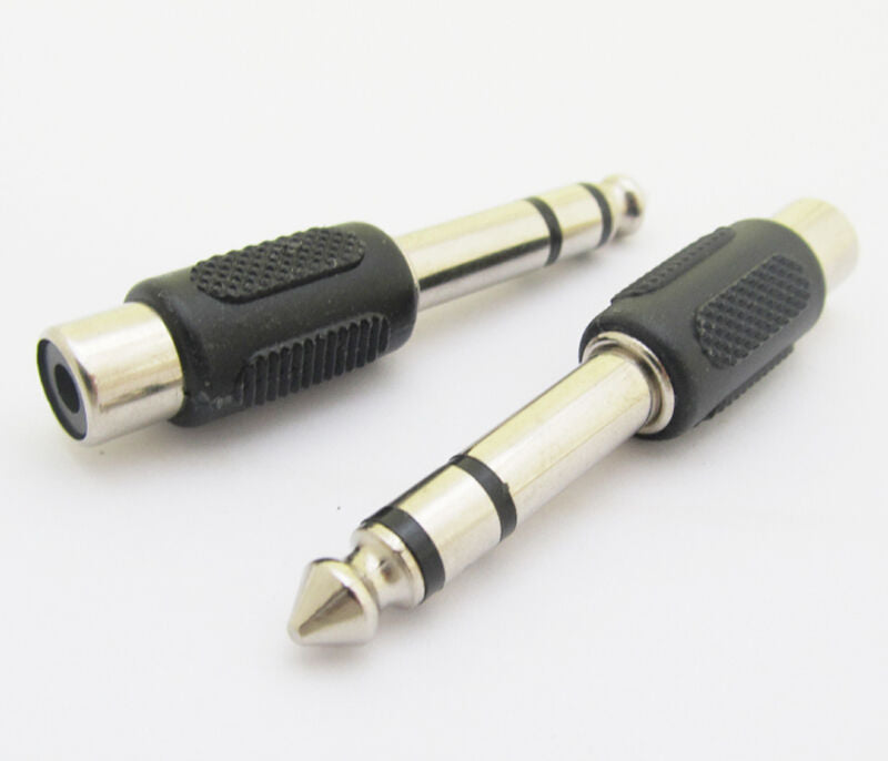 5pcs 6.35mm 1/4" Stereo Plug to  RCA Jack Splitter Adapter