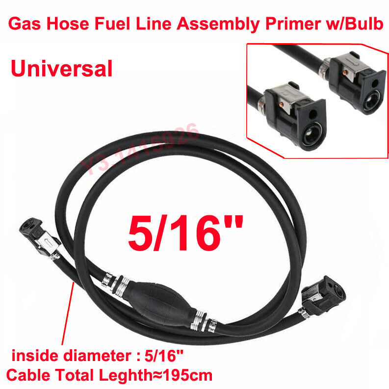 5/16" Universal Gas Hose Fuel Line Assembly Primer w/Bulb For Outboard MarineNew