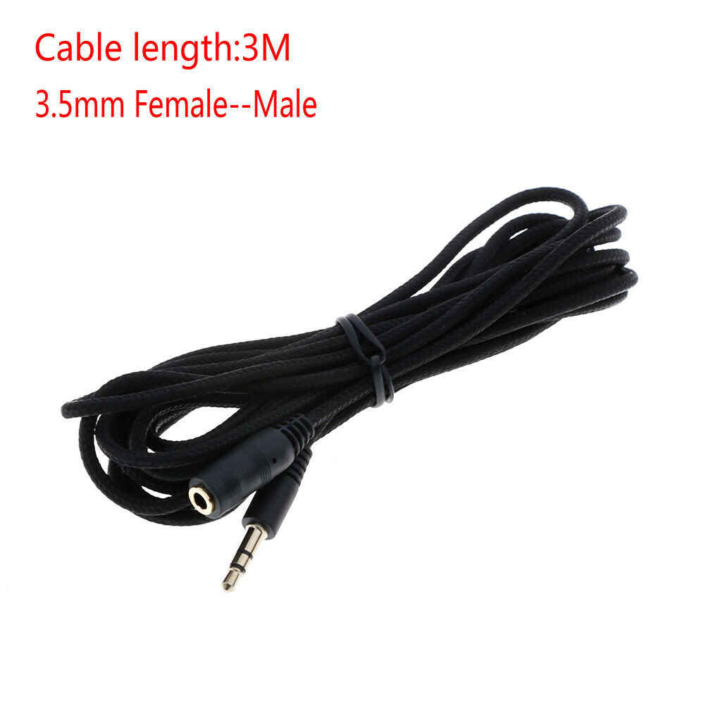 3.5mm female--male aux stereo audio headphones extension cable lead cord wirN Ad