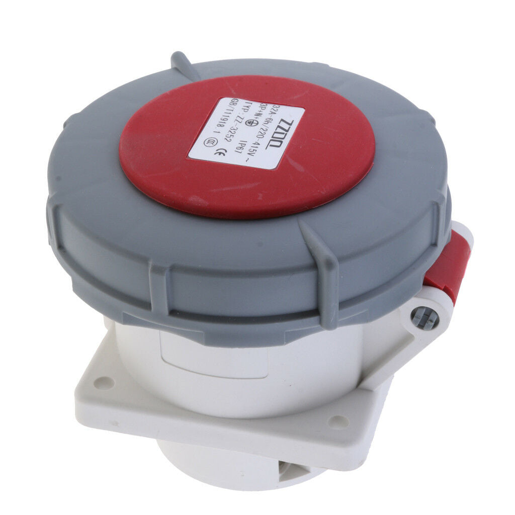 5 Pin Industrial Socket 32A 220-415V Weatherproof Waterproof IP67 3P+N+E
