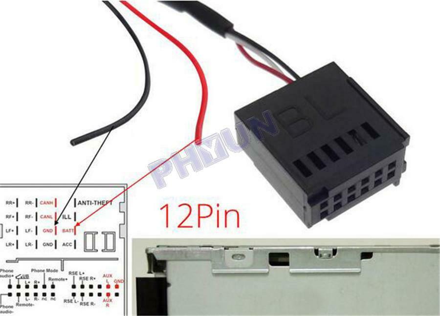 12Pin Car Radio AUX Bluetooth Handsfree Kit For Ford Focus Fusion Fiesta Mondeo