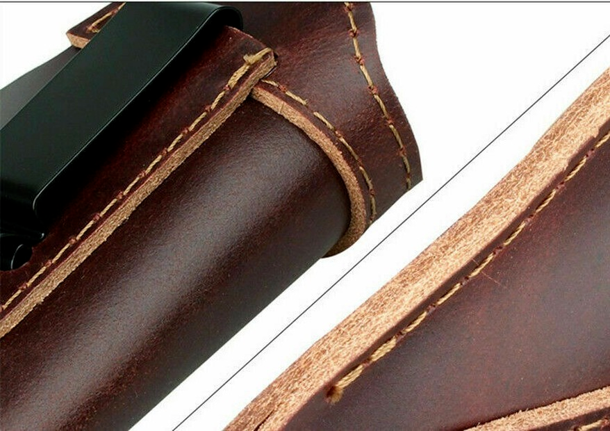 Universal Brown Leather IWB Right Hand Pistol Holster Fit Glock 17 19 26 43 S&W