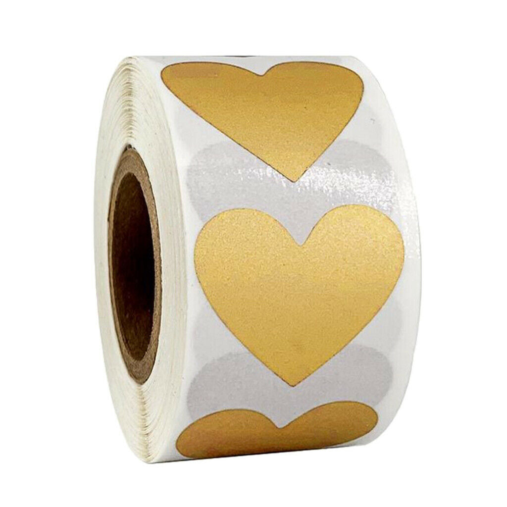 300Pcs/Roll Kraft Stickers Adhesive Labels for Gift Wrapping Decors Golden
