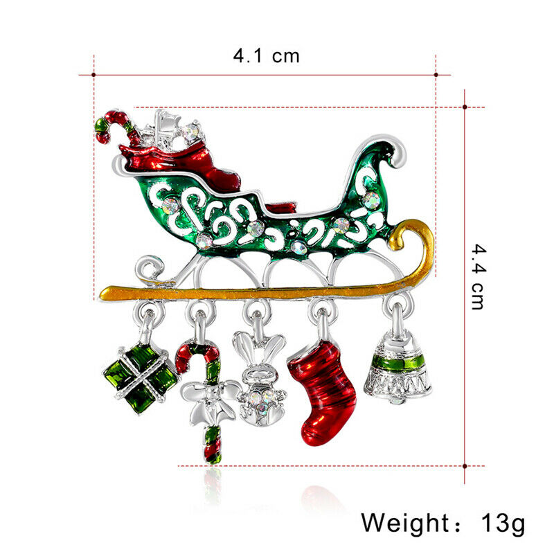 Creative Enamel Christmas Gift Car Brooches Colorful Crutch Socks Tassel PenBDA