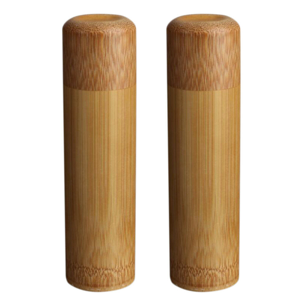 2x Wooden Bamboo Tea Canister Spice Nuts Pot Jar Powder Crafts Holder Tank