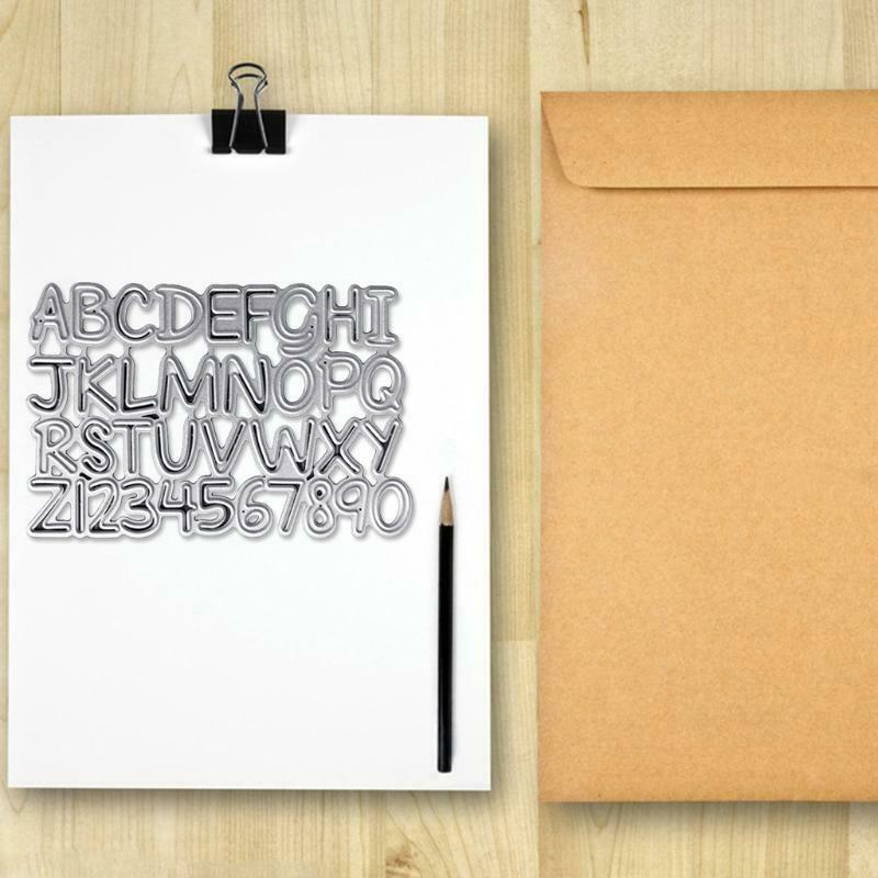 English Alphanumeric Number Carbon Steel Cutting Dies DIY Scrapbooking Photo
