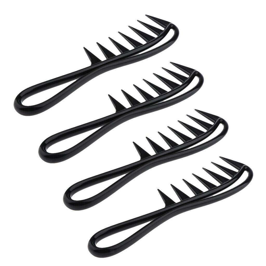 4x Large Wet Dry Dual Use Wide Tooth Hair Combs Barber Hairdressing Comb