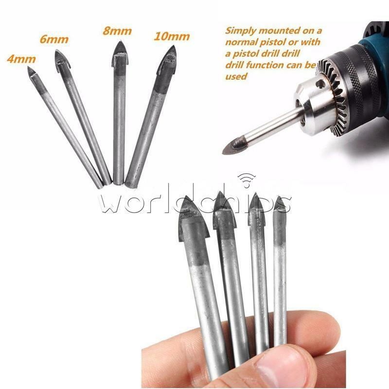 4PCS Marble 4/6/8/10mm Glass Spear Head Cretive Drill Bits Ceramic Tile Set