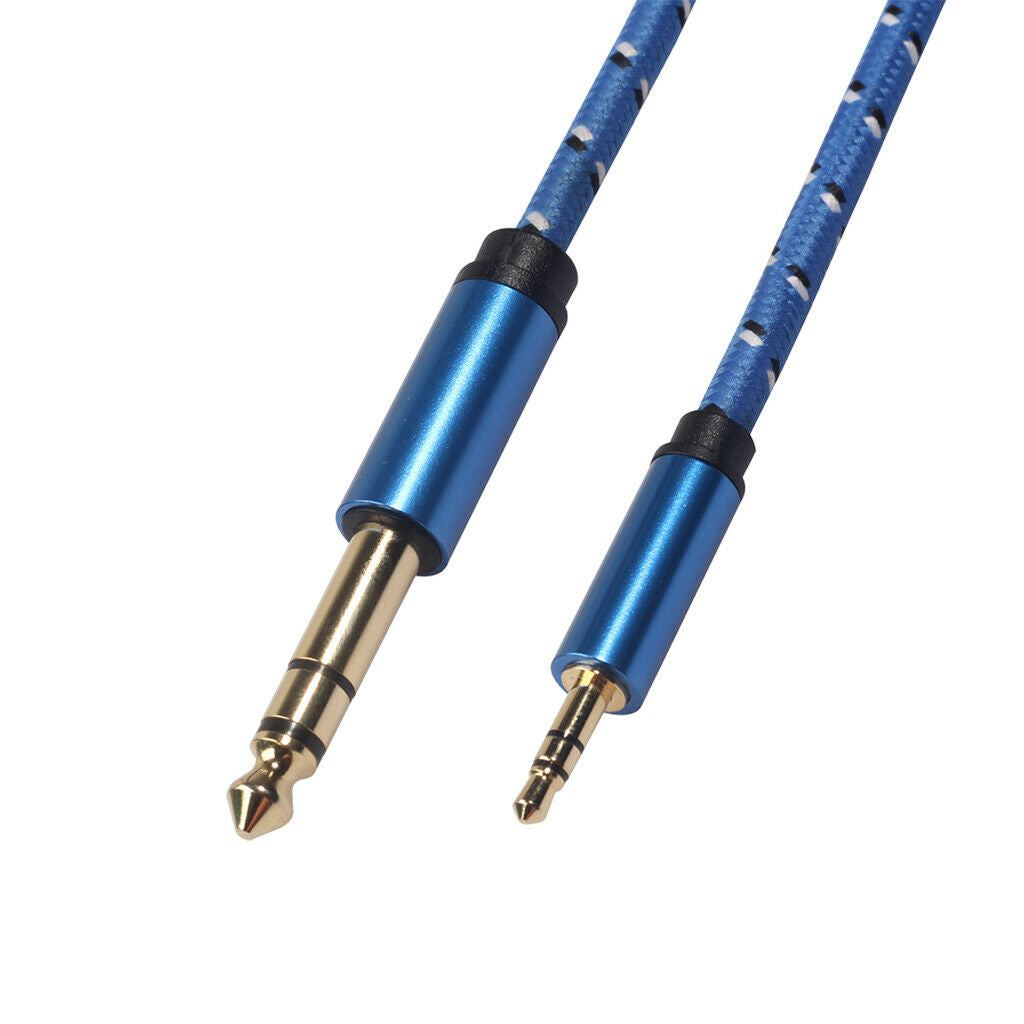 6.35mm to 3.5mm 1/8" Male to Male Cable for iPod Amplifier PC Guitar Mixer