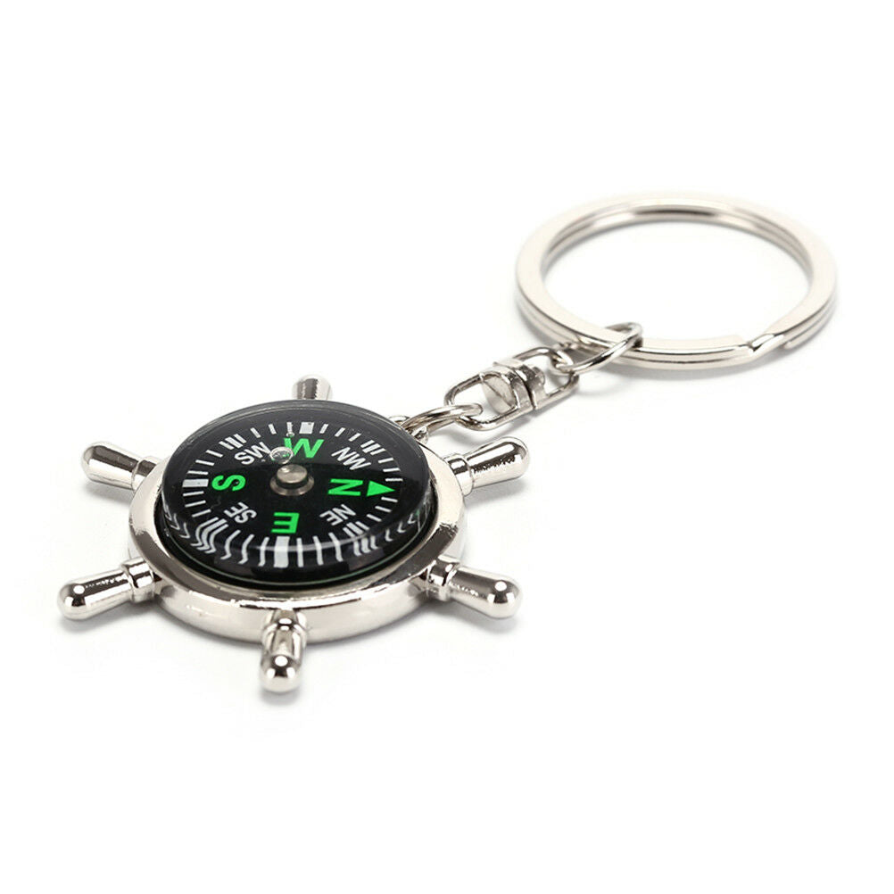 Compass Rudder Key Chain Glossy Alloy Keychain Keyrings Gifts S3.l8